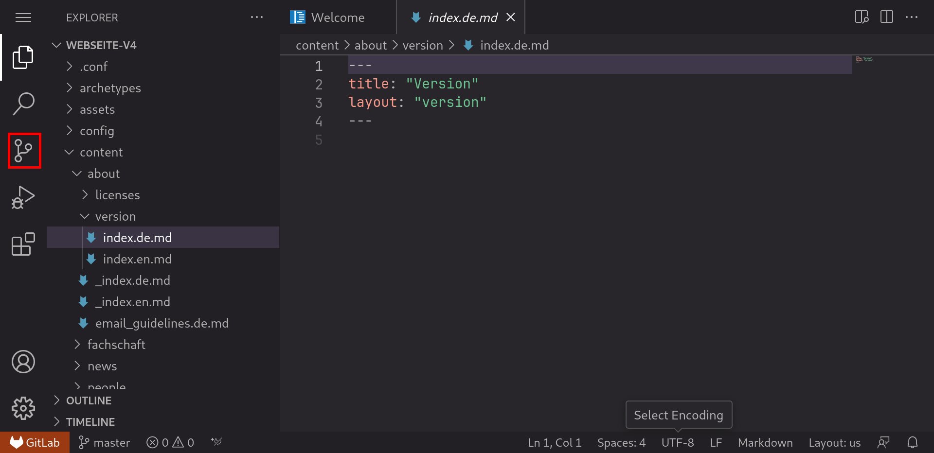 Source Control pane icon