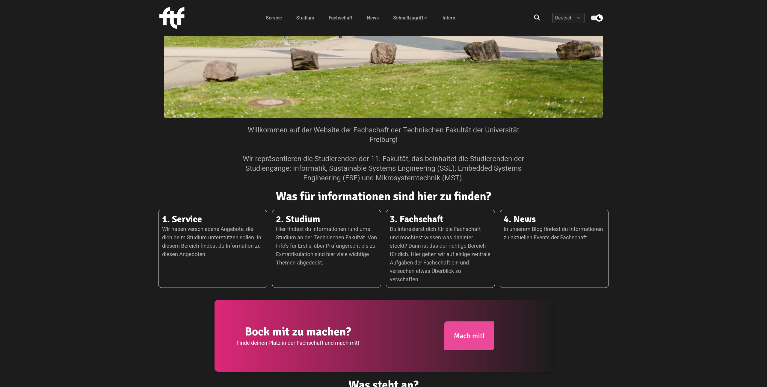 A screenshot of the startpage