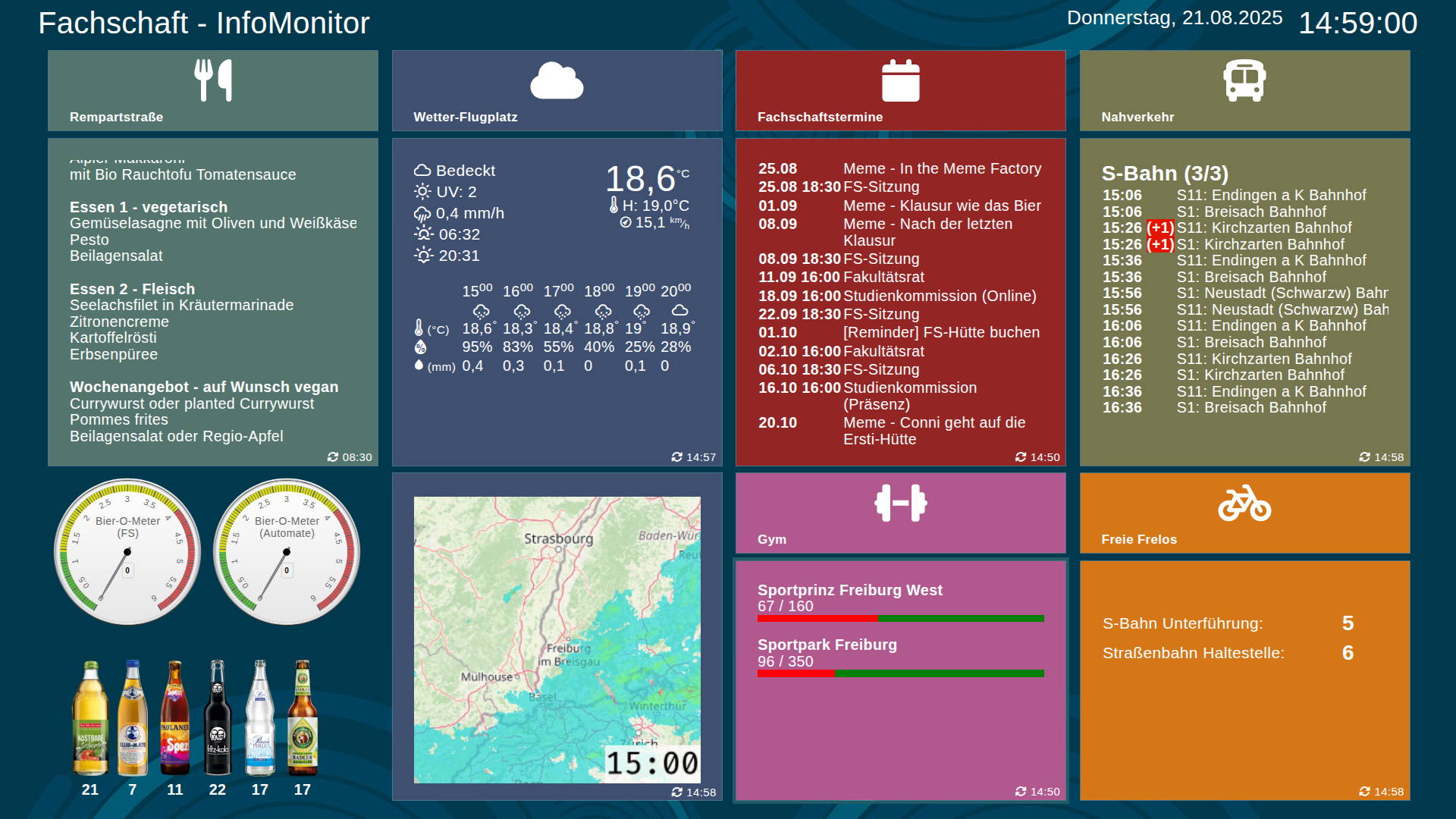The information screen in the student council room.